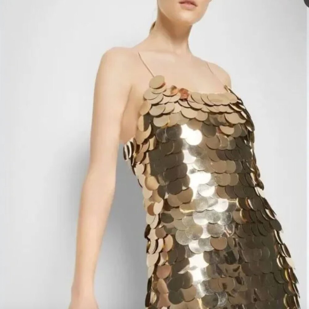 ✨NWT✨ Alice + Olivia CONTESSA Sz 6 Gold Paillettes Mini  (THE ONLY Size 6 NWT)